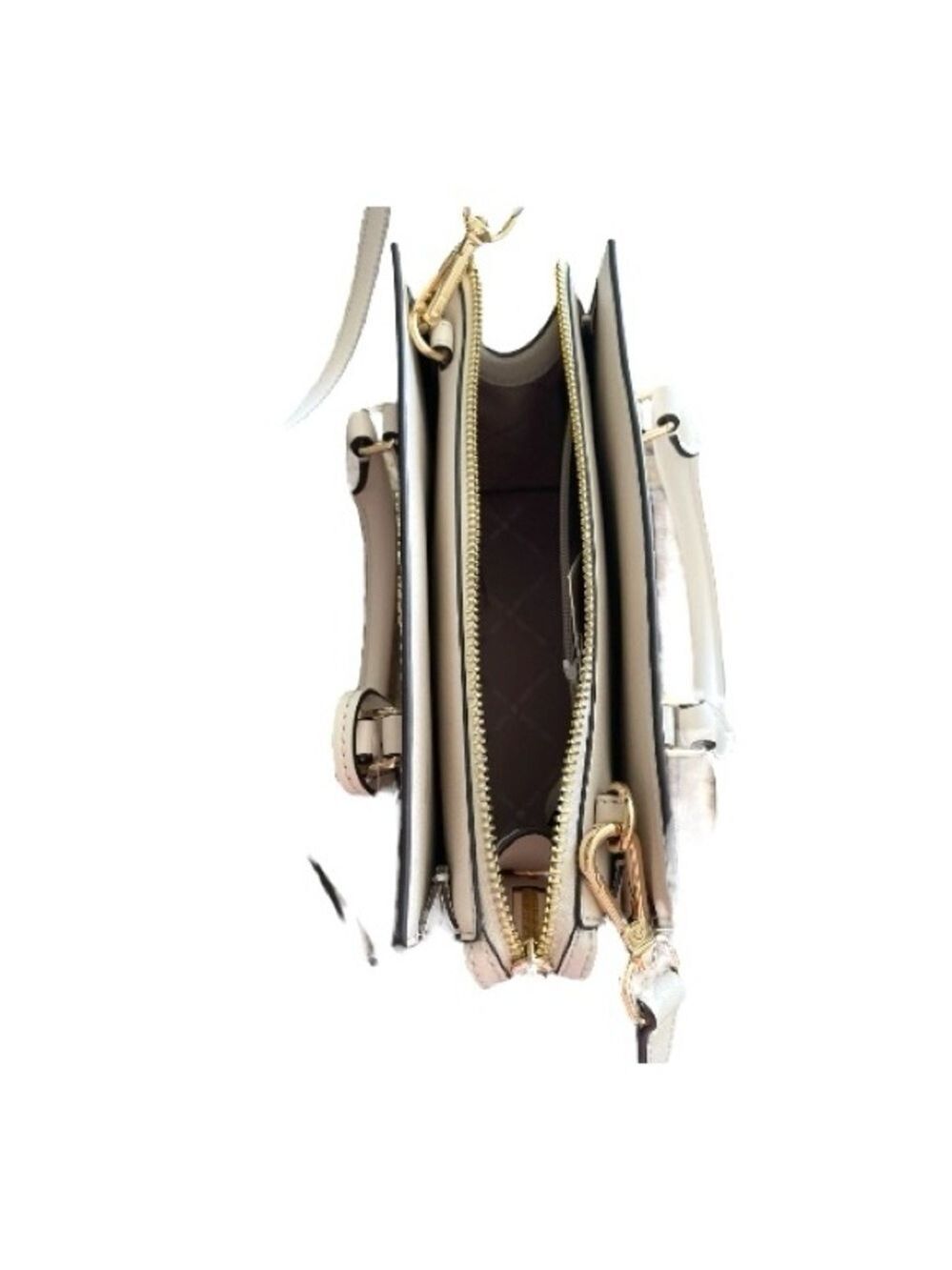 Michael Kors Light Cream Vegan Satchel Purse Handles Strap - Picture 7 of 9